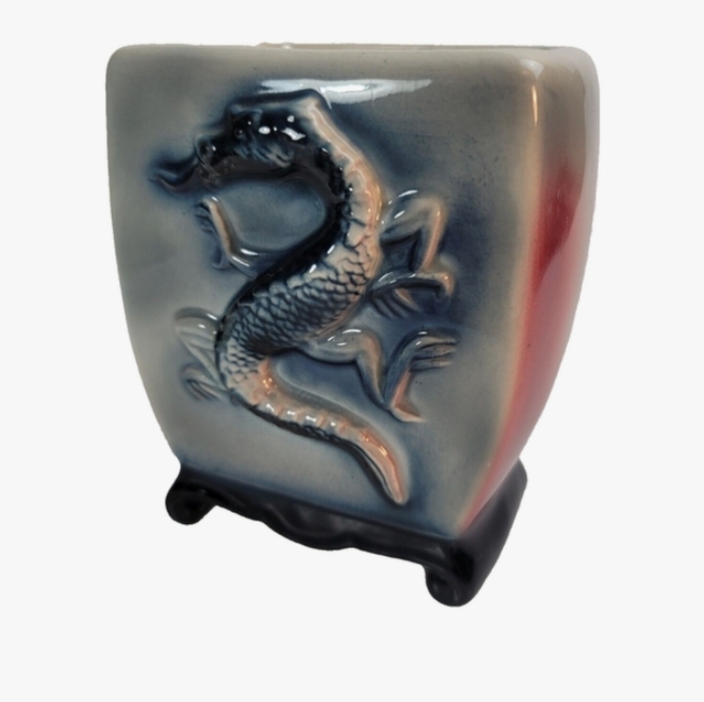 Vintage Dragon Vase Planter Holder